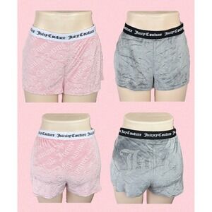 Juicy Couture Womens Velour Sleep Shorts 2PK XL Gray Rhinestone Pink Monogram